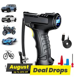 150PSI Portable Handheld Car Air Pump, 120W Wireless/Wired Car Air Pump with Digital Display, LED Light Smart Outdoor Emergency Inflation Pump, Car Tire Repair Accessories, Tire Inflation Tool