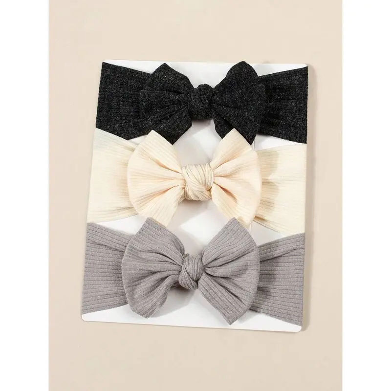 3pcs Baby Bow Hair Bands – Soft & Stylish Accessories for Girls 1
