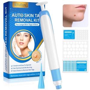 Skin Tag Kit, 1 Box Skin Tag Cleaning Pen with Cleaning Wipes & Large Size Rubber Bands & Skin Patches, Facial Skin Care Tool for Women