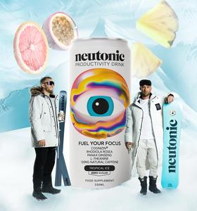 Neutonic Tropical Ice 330 ML 12 Cans | Supports Mental Performance* | Science Backed Formula | No Added Sugar | 120mg Natural Caffeine