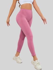 Women's High Waist Solid Sports Leggings, Seamless High Stretch Skinny Pants Yoga Leggings for Women, Gym Leggings, Valentine's Day Gift, Summer Autumn Outfits 2024, Ladies Sportswear Clothing, Hide Tummy Outfits Uk Grwm For School