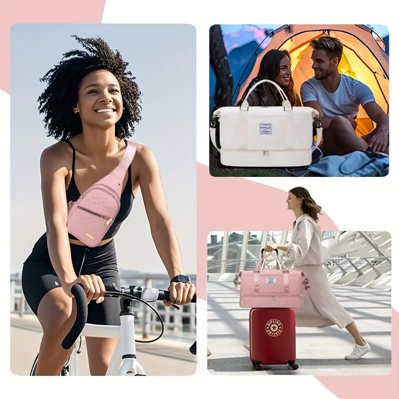 3pcs Multifunctional Outdoor Bag - Large Capacity, Fashion Duffle & Shoulder Bag for Women's Travel, Fitness, Cosmetic Use 6