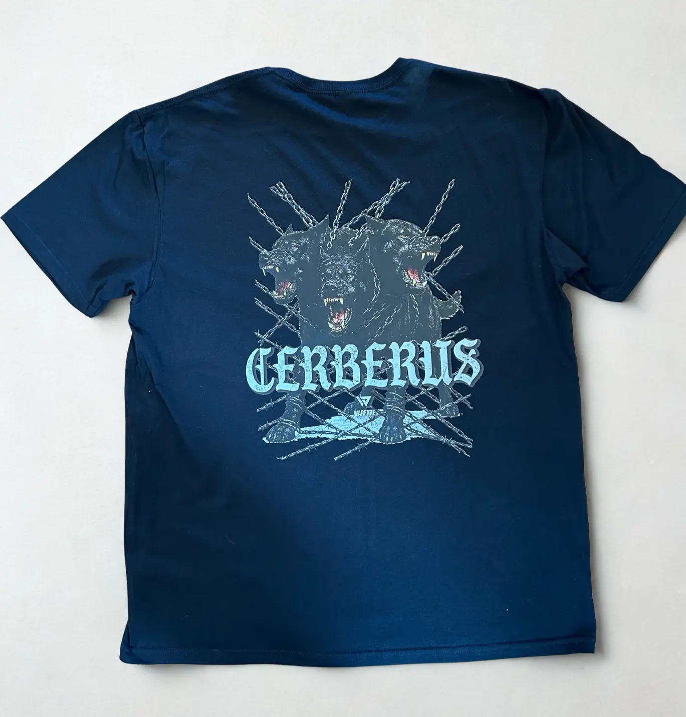 Warfare Sports Men's gym cotton t-shirt "CERBERUS" graphic black wear shirts mens sportswear