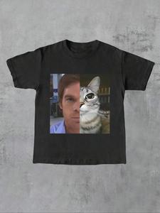 Men's Regular Fit Graphic Print Tee, Street Fashion Casual Short Sleeve T-shirt for Daily Wear, Menswear for Summer