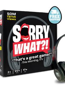 Sorry What?! The Viral Headphone Challenge - Party Game. January Winter Sales. Earphone Music Birthday