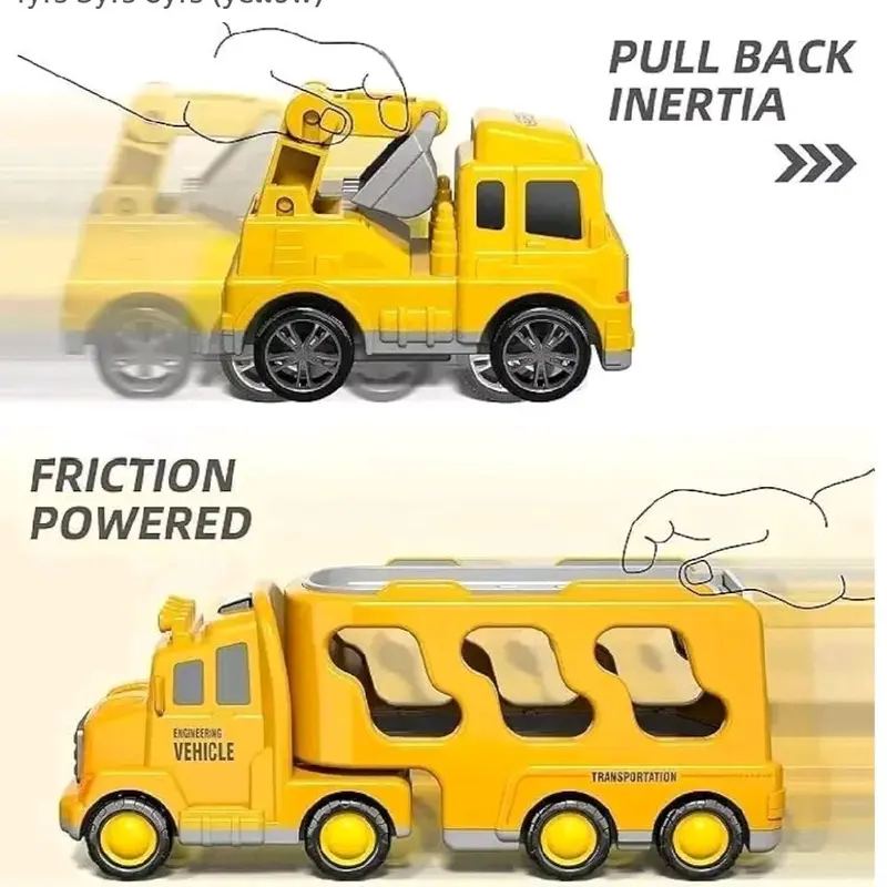 Toy Engineering Truck with Pull Back Cars - Classic & Novelty Toy Vehicles 3
