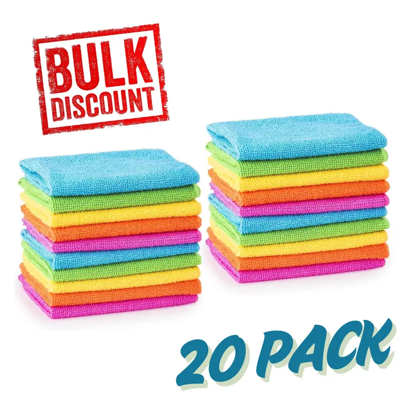 Microfiber Cleaning Cloth - Super Absorbent Lint Free Microfibre Cloths Cleaning for Home, Kitchen, Surface, Mirrors, Bathrooms, Motorbike, Car 1