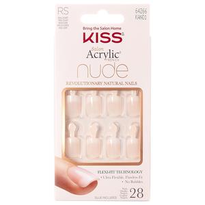 Kiss False Nails Salon Acrylic Nude French Nails Breathtaking - 28 Nails