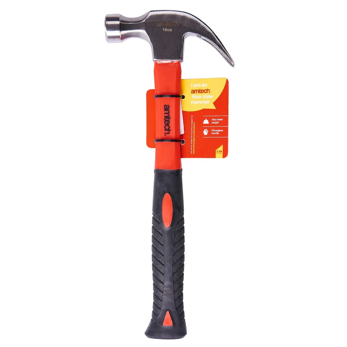 16oz Claw Hammer with Fibreglass Shaft for Home Improvement