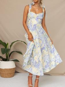 Women's Floral Print Dress, Casual Sleeveless Dress for Summer, Ladies Clothes for Beach Holiday