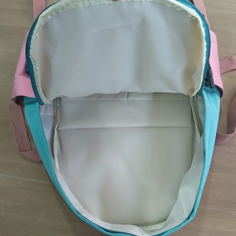 Stylish Ultra-Light Colorblock Backpack - Durable Nylon with Secure Zip, Perfect for College, Travel & Daily Outings 5