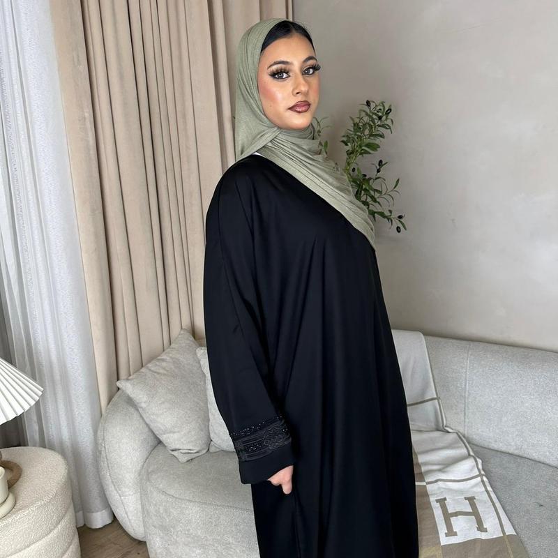 Wafa nida Black Closed Abaya 7