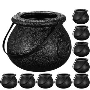 Halloween Cauldron Candy Buckets - Fun Decorations & Treat Holders Gift Plastic