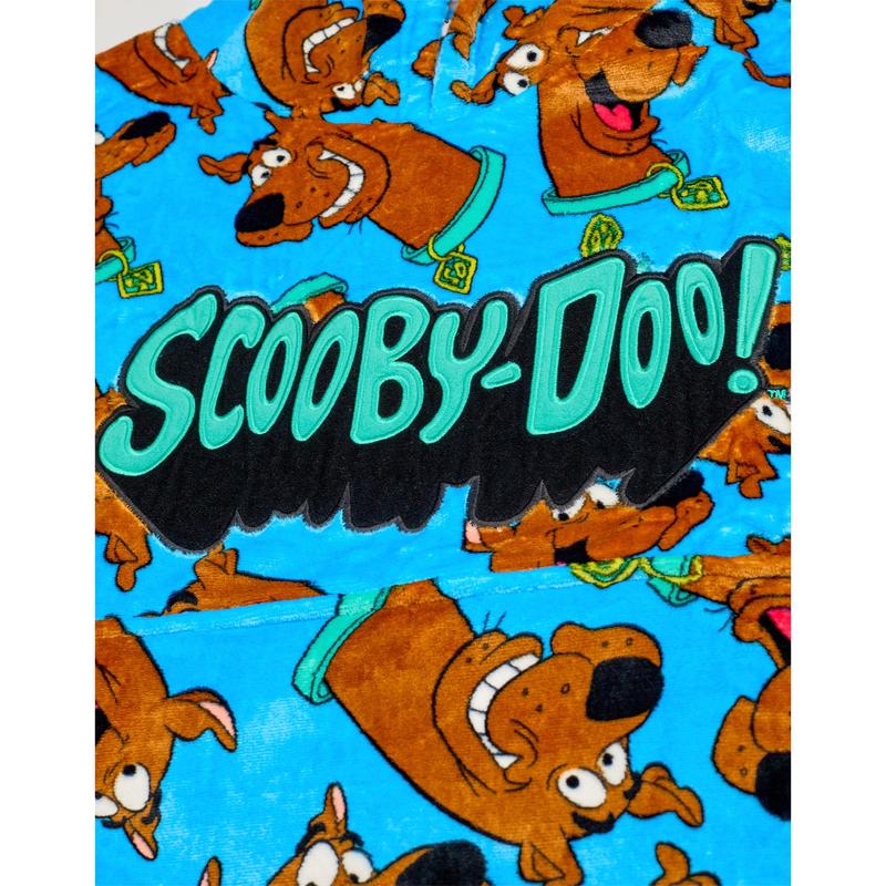 Vanilla Underground x Scooby Doo Mens Blue Character AOP Blanket Hoodie (One Size) 5