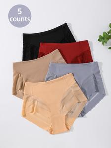 Women's Contrast Mesh High Waist Shapewear Panty, Tummy Control Butt Lifting Postpartum Shaper, High Stretch Shapewear Pastel Bottoms for Daily Wear, Womenswear, Underwear, Breathable Panties