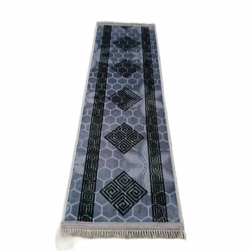 COLLECTION Luxury Greek Diamond Style Modern Indoor Anti-Slip Soft Turkish Hallway Runner Rug - Perfect for Home Decor 1