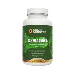 Ashwagandha Root Extract 500mg – Stress, Mood & Resilience Support – 60 Adaptogenic Capsules | BrainBoosted Nutrition