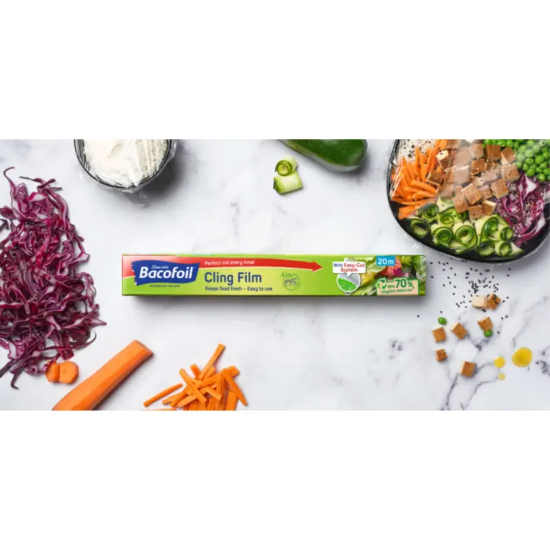 Bacofoil PVC Free Cling Film with Easy-Cut 32.5cm x 20m - | Easy-Cut Design | Kitchen Essential | Total 120m of Cling Film (Pack of 6) 4