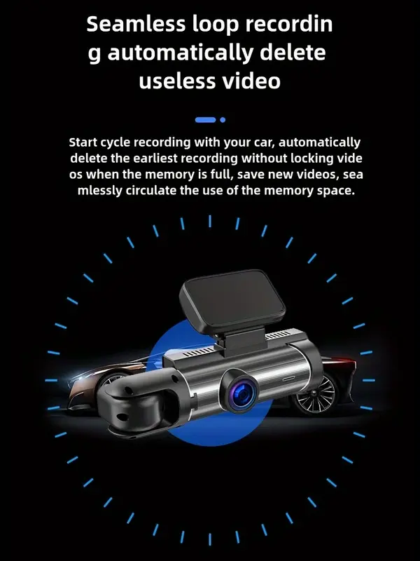 1080P Dual Lens Dash Cam with Night Vision Compact Car Security Cam – Front + Cabin View Loop Recording 2
