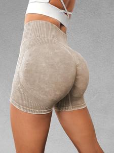 Sporty Women's High Waist Sports Skinny Shorts, Sport Seamless Breathable Shorts for Workout, Ladies Sportswear Clothing for Indoor Outdoor Wear