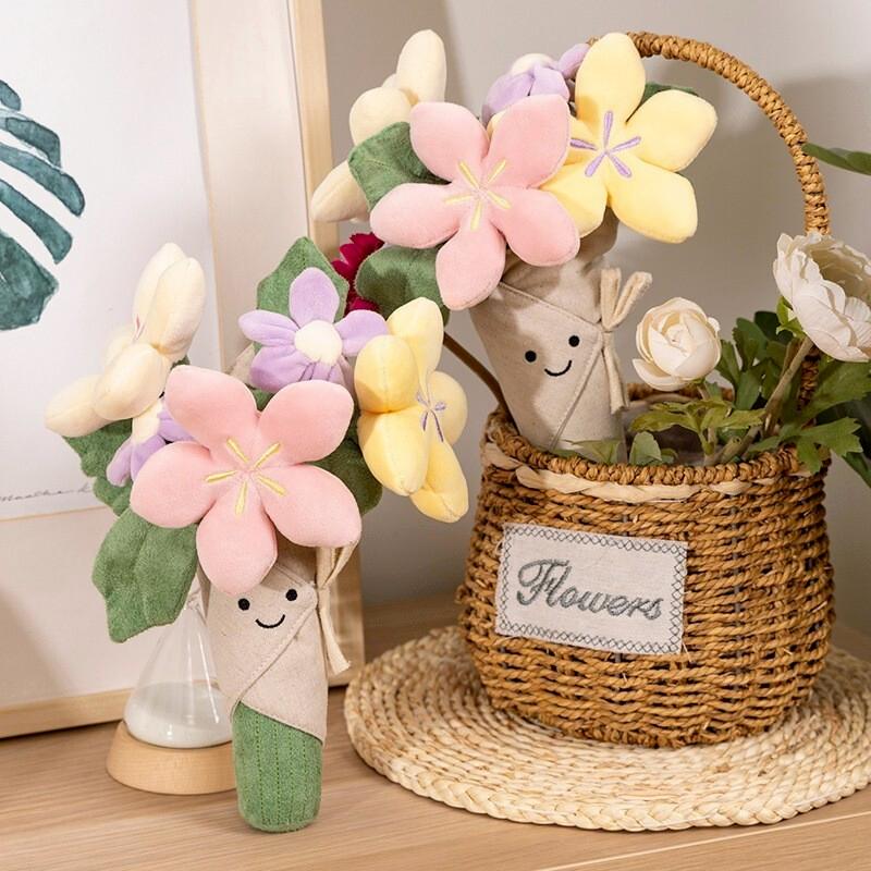 Amuseable Bouquet Of Flowers jey cat Stuffed Toy Kids Gift for Girlfriend Plush 1