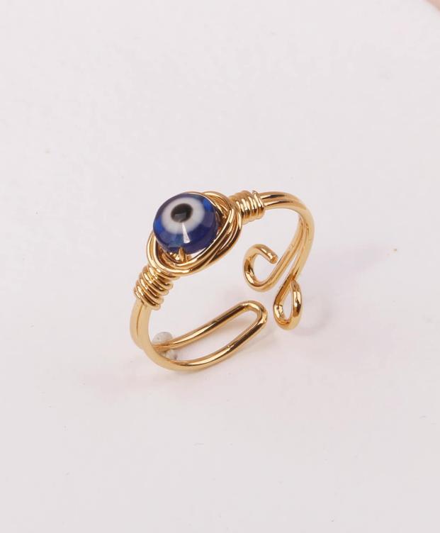 Evil Eye Decor Cuff Ring for Women - Fashion Accessory 4
