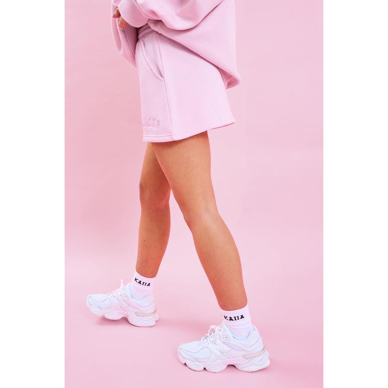 Kaiia Logo Mini Sweat Skirt Baby Pink 4