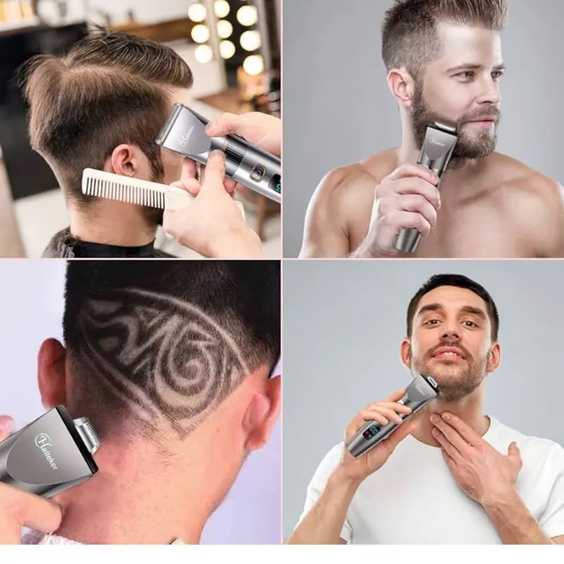 Hatteker Professional Hair Clipper Cordless Clippers Hair Trimmer Beard Trimmer Shaver Detail Trimmer Hair Cutting Kit for Men Waterproof 3