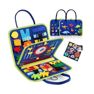 Dinosaur World Felt Handbag Book, 1 Set Early Development Activity Toy, DIY Educational Toy