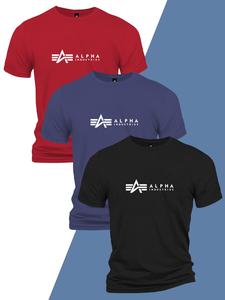 Men's Letter Print Round Neck Tee, Regular Fit Casual Short Sleeve Crew Neck T-Shirt for Summer, Fashion Men's Top for Daily Wear