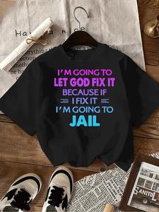 Women's Letter Print Round Neck Sports Tee, Casual Short Sleeve Crew Neck T-Shirt for Summer, Fashion Women's Top for Daily Wear