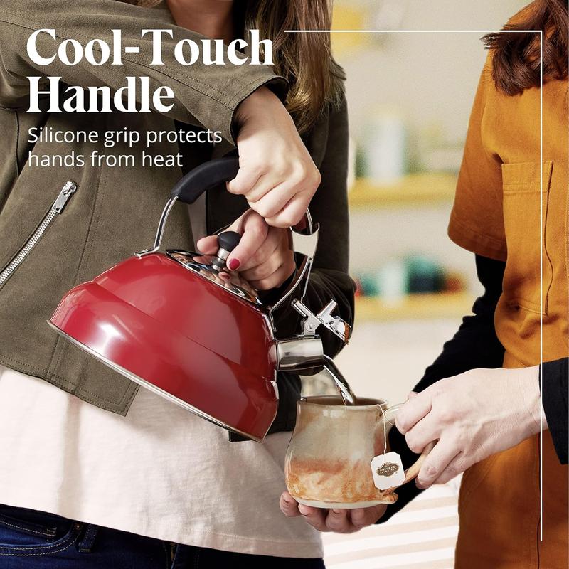Whistling Kettle - 3 Litre Stovetop Kettles W/Mirror Finish - Camping Kettle with Infuser for Induction & Gas Stove - Camping Accessories & House Warming Gifts 6