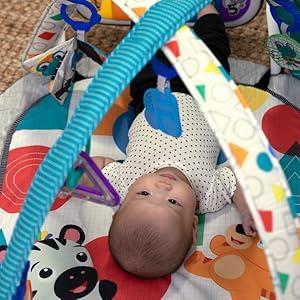 Product Introduction of Baby 4-in-1 Kickin' Tunes and Language Discovery Play Gym with Piano, Mat with Detachable Activity Toys, Lights, Sounds and Music, Ages Newborn + 50