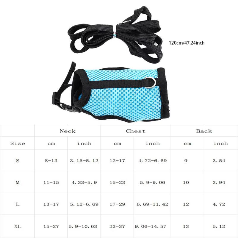 Multi-Color Breathable Vest Harness Set – Adjustable Soft Harness & Elastic Leash for Small Pets, Rabbits & Dogs 8