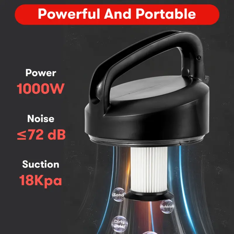 Bagless Cylinder Vacuum Cleaner 1000W Compact Lightweight Powerful Cyclonic Vac 7