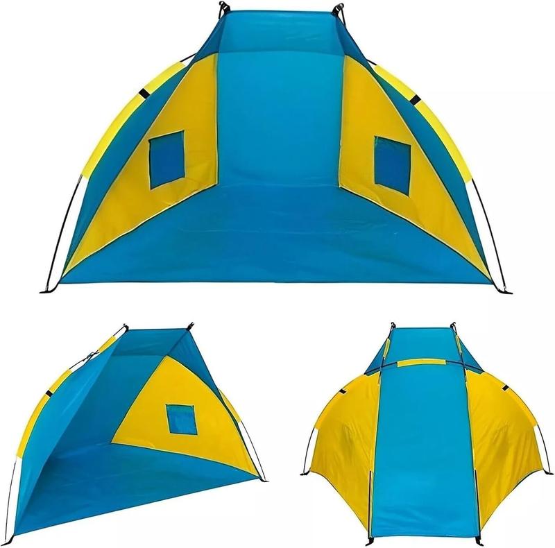 New Beach Shelter Tent Outdoor Pop Up Sun Shade for 2-3 Person – Waterproof Camping Tent with Ground Sheet & Carry Bag – Portable UV Canopy for Garden, Park, Picnic, or Beach 0