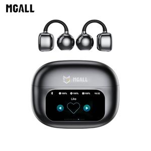 MGALL C02 Clip-On Ear Headphones with LCD Full Color Touch Screen, 2025 New Bluetooth 6.0 for Faster, More Stable Connection & Lower Power Use, Audio Wireless Headphones for Music & Phone Calls