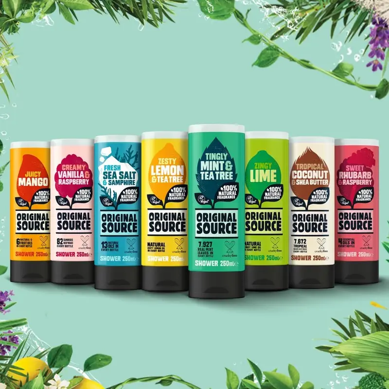 Original Source Vanilla & Raspberry Shower Gel, 100 Percent Natural Fragrance, Vegan, Cruelty Free, Paraben Free, Bulk Buy, Pack of 6 x 250 ml 3