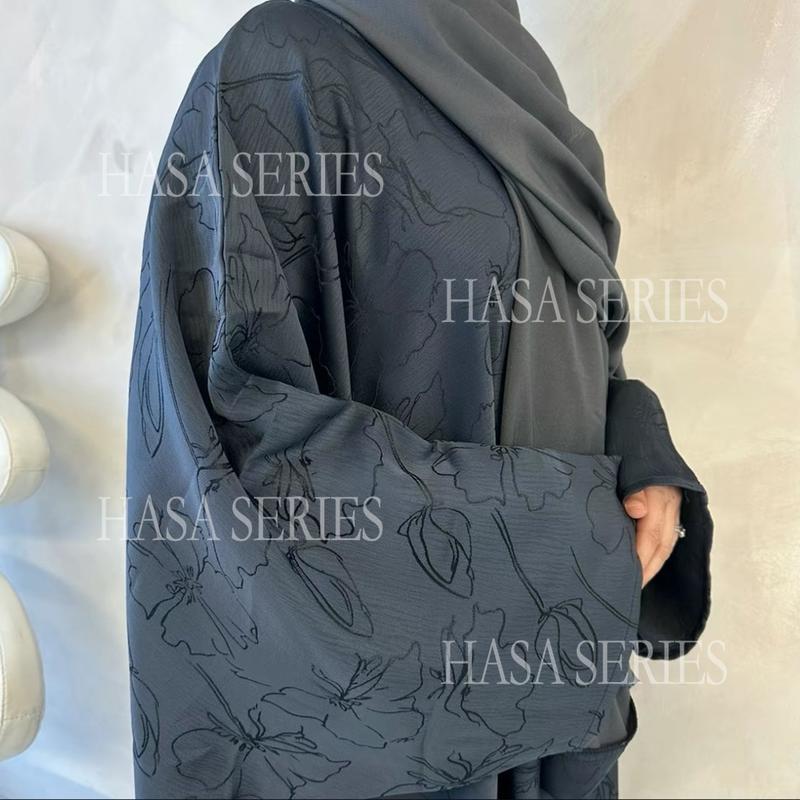 HASASERIES  HS5865 Elegant and Simple · Three-dimensional Jacquard Long Skirt Elegant Style Robe abaya girl 2
