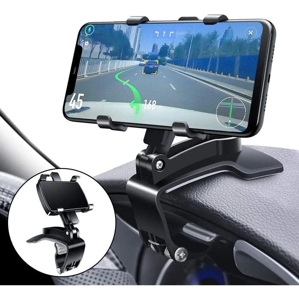 360° Rotating Car Phone Holder - Clip On Dashboard Air Vent Mount for iPhone & Smartphones - Secure One-Hand Operation, Universal Fit