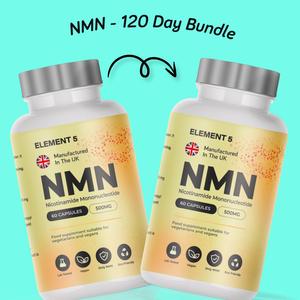 Element 5 NMN Bundle - 120 Day Supply (4 Months) - 120 x 500mg Capsules NMN - Nicotinamide Mononucleotide