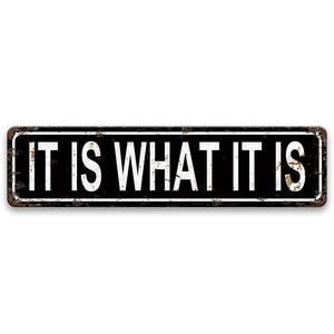It Is What It Is Metal Tin Sign, 1 Count Vintage Metal Sign, Wall Art for Home, Bar, Cafe & Garage Decor, Home Decor, Room Decor