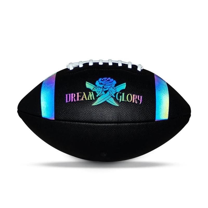 Holographic Black Rugby Ball – PU Leather Anti-Slip Official Size 9 | PSYCHE Sport Training Ball 3