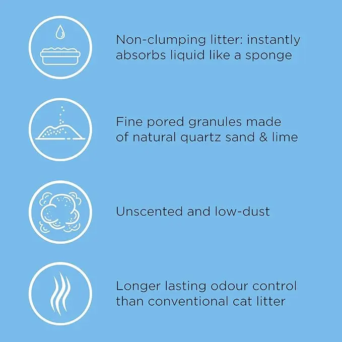 100% Natural Non-Clumping Cat Litter, Absorbent, 10 Litre, White 3