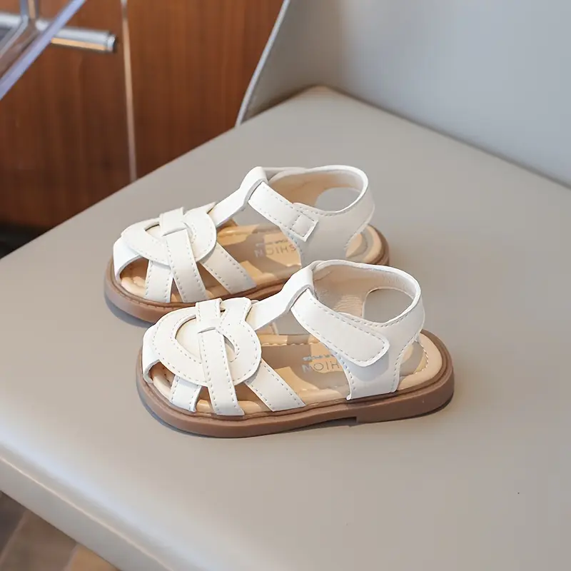Trendy Solid Color Sandals For Girls, Breathable Lightweight Sandals For Indoor Outdoor Beach, Spring And Summer 2