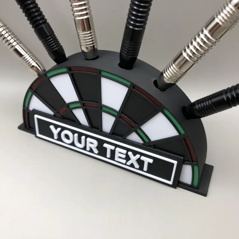 Personalised Dart Stand | Custom Name Engraved Dart Holder | 6-Slot Dartboard-Inspired Rack | Mini Darts Storage & Display | Gift for Dart Players | Dart Accessories Organiser for Game Room, Man Cave, Pub & Bar 6