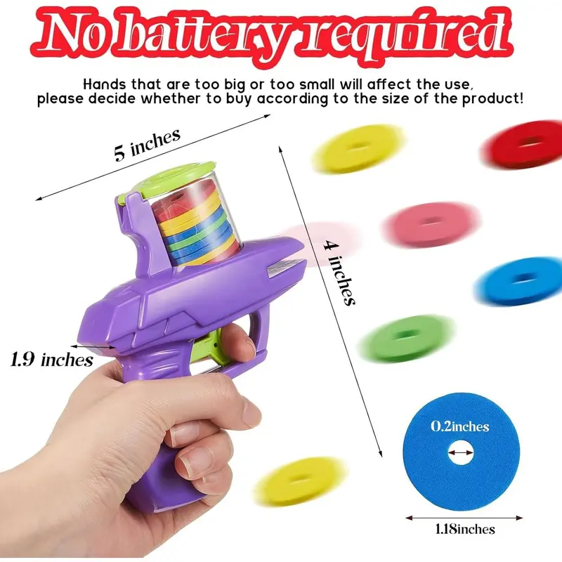 Sumind 2 Pieces Foam Disc Shooter Zip Shot Shooter Disc Launcher (Purple, Green) 1
