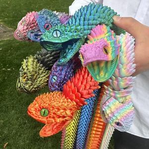 3D Printed Snake Model, 1 Count Creative Snake Model Ornament, Simulation Snake Model for Indoor & Outdoor Decor