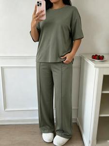 Women's Spring Summer Casual Two-Piece Set, Comfortable Loose Fit, Perfect for Daily Wear and Sports, 2 Piece