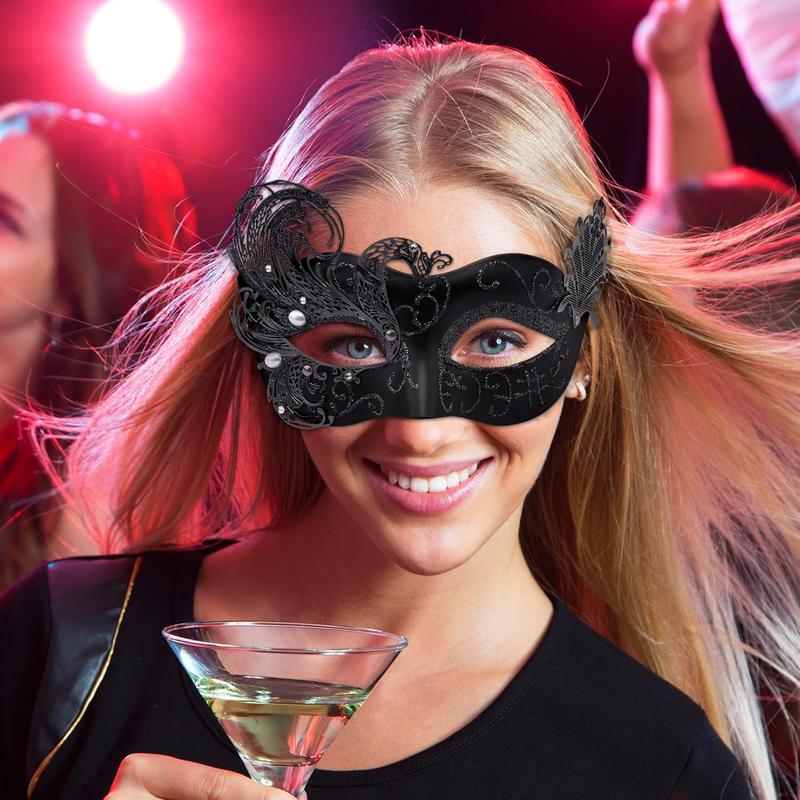 SIQUK Couple Masquerade Masks Venetian Party Mask Halloween Costume Carnival Mask for Couples Women and Men 5
